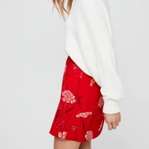 Wilfred Skirt | Trendy Wilfred Red Floral Skirt | Small